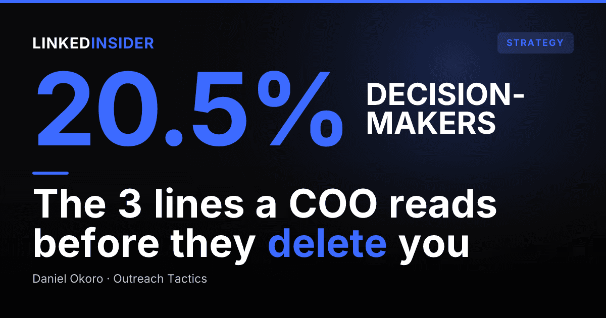 How to Message a COO on LinkedIn: The Operations Leader's 3-Line Filter