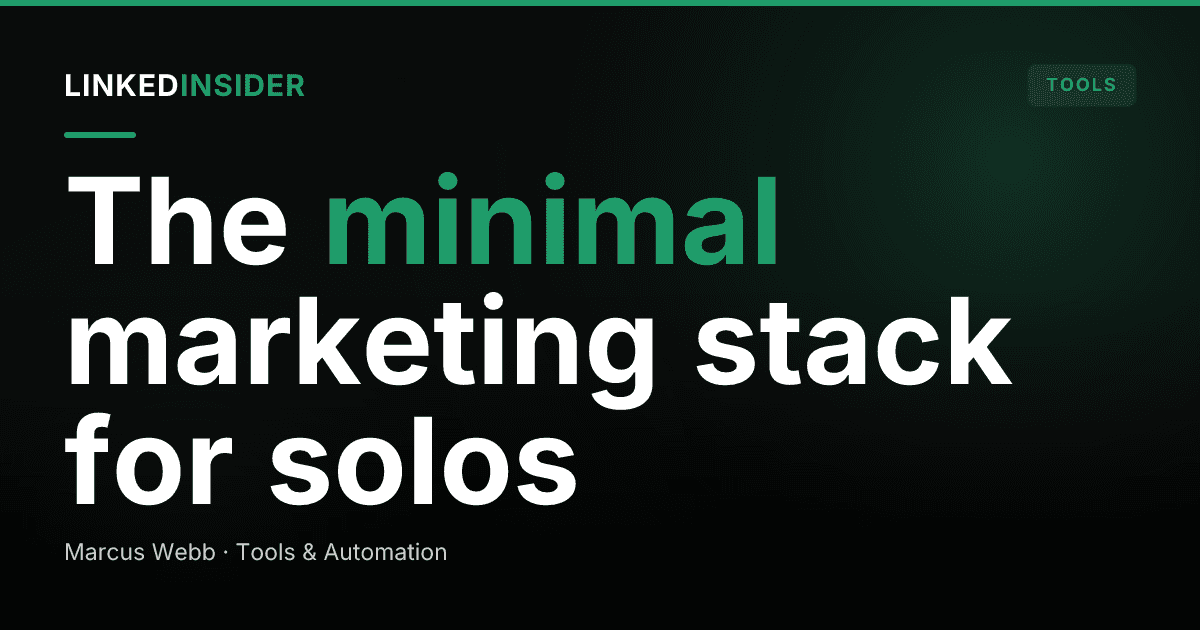 The marketing stack a solo consultant actually needs in 2026