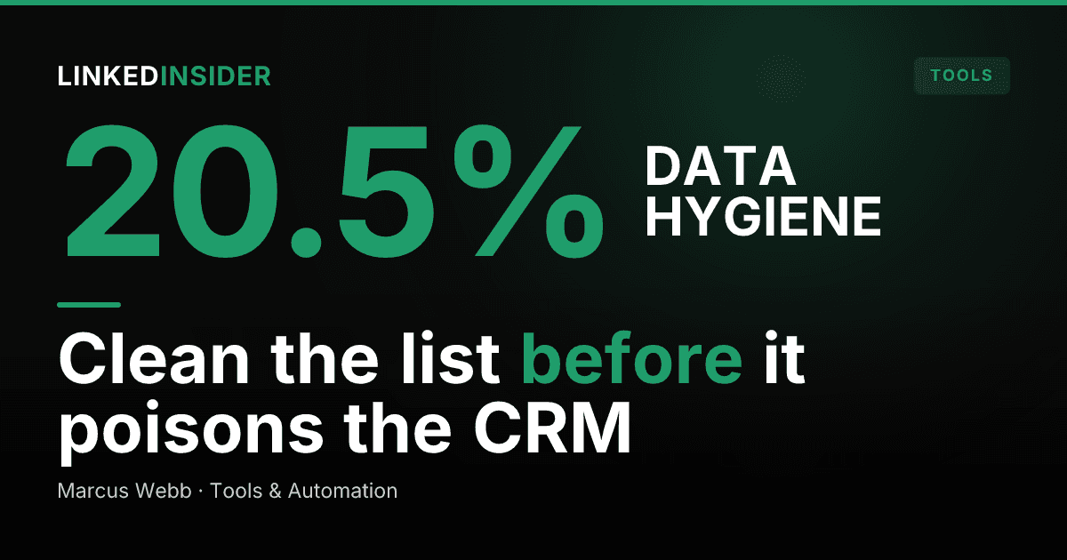 Data Hygiene for Imported LinkedIn Lead Lists: Dedup, Normalize, Quarantine