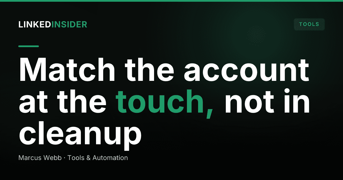 Stop Letting LinkedIn Touches Float: Lead-to-Account Matching for ABM