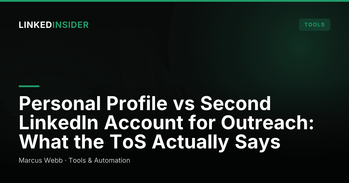 Personal vs Separate Account for LinkedIn Outreach: Which Is Safer?