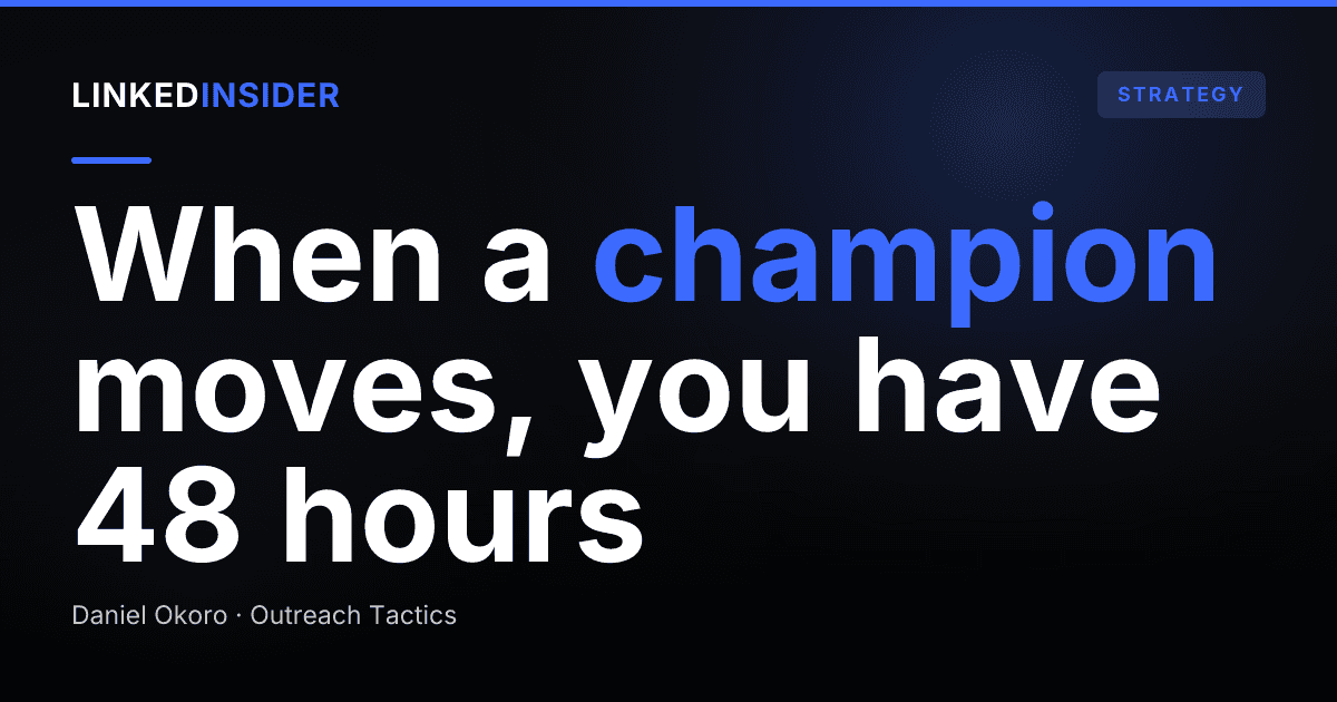 Champion Job-Change Tracking: Catch a Champion Switching Jobs Before You Lose the Account