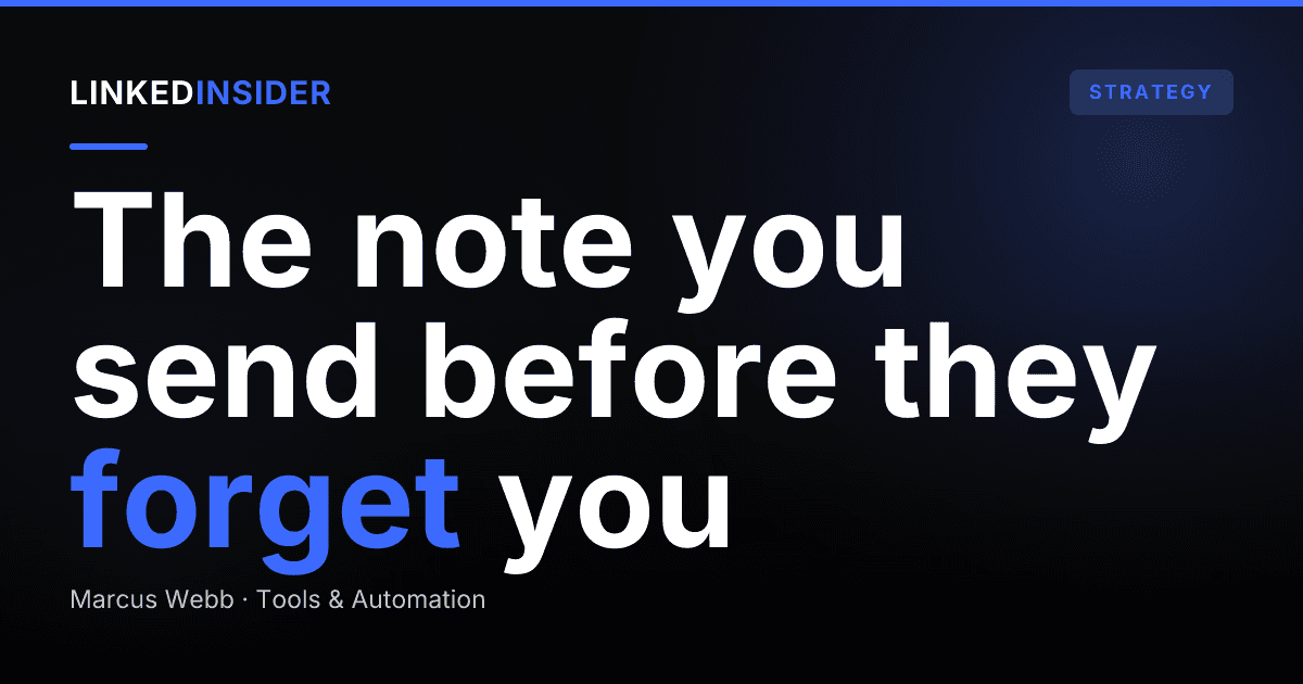 Conference and Trade-Show Follow-Up on LinkedIn: The Message After You Met