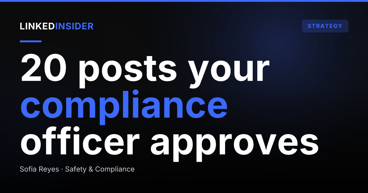 20 LinkedIn Content Ideas for Financial Advisors (Compliance-Safe)