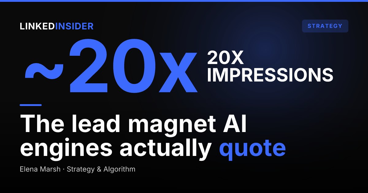 Engineering a Benchmark Report Lead Magnet for LinkedIn (The Data Asset That Gets Cited)