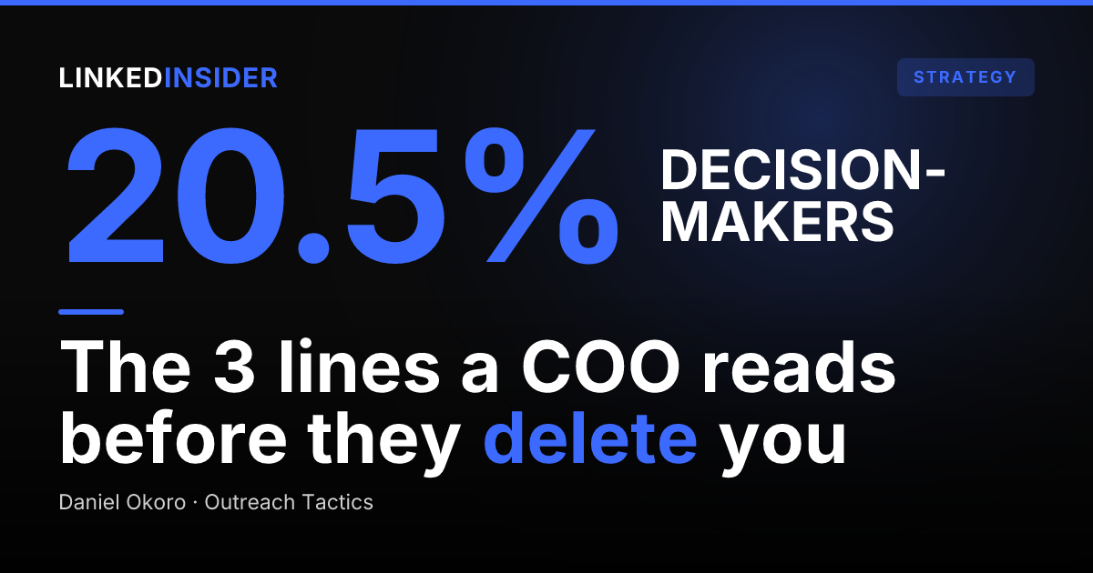 How to Message a COO on LinkedIn: The Operations Leader's 3-Line Filter