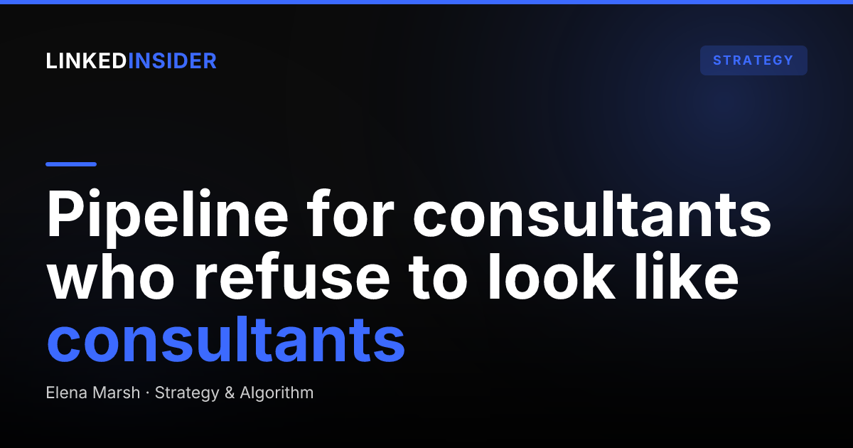 LinkedIn Lead Gen for Management Consulting Firms: How Partners Build Pipeline Without Losing Billable Hours