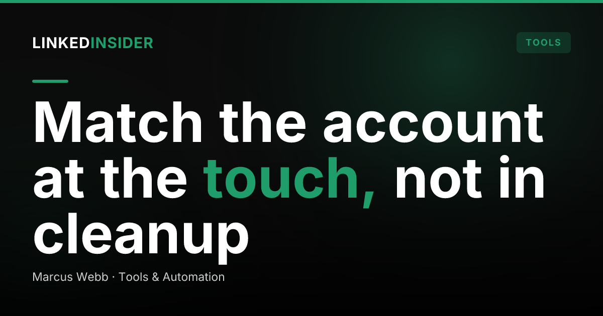 Stop Letting LinkedIn Touches Float: Lead-to-Account Matching for ABM