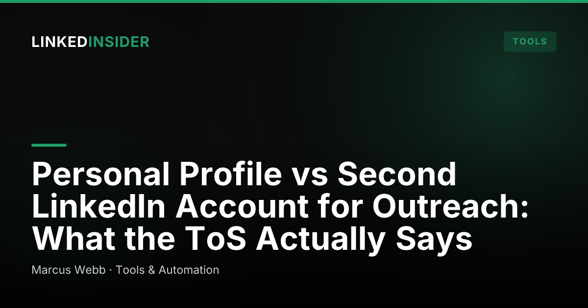 Personal vs Separate Account for LinkedIn Outreach: Which Is Safer?