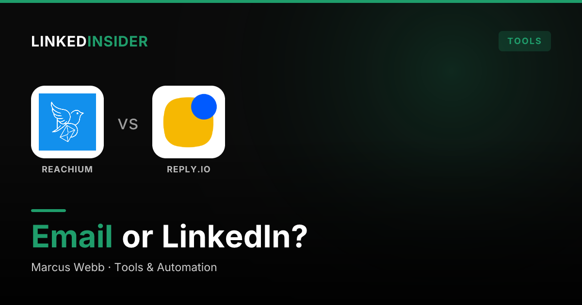 Reachium vs Reply.io: Email-First or LinkedIn-First. Which Stack Are You Actually Building?