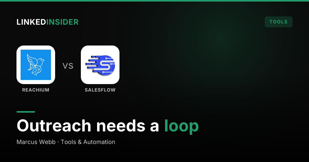 Reachium vs Salesflow: Which LinkedIn Outreach Stack Actually Closes the Loop?