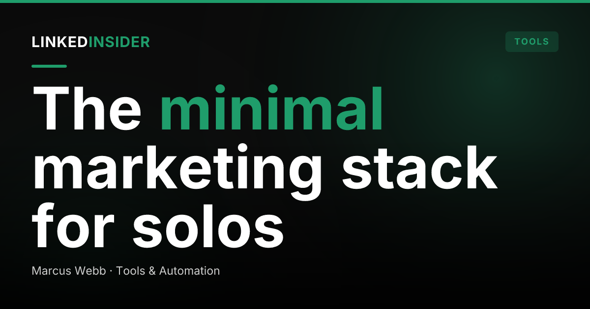 The marketing stack a solo consultant actually needs in 2026