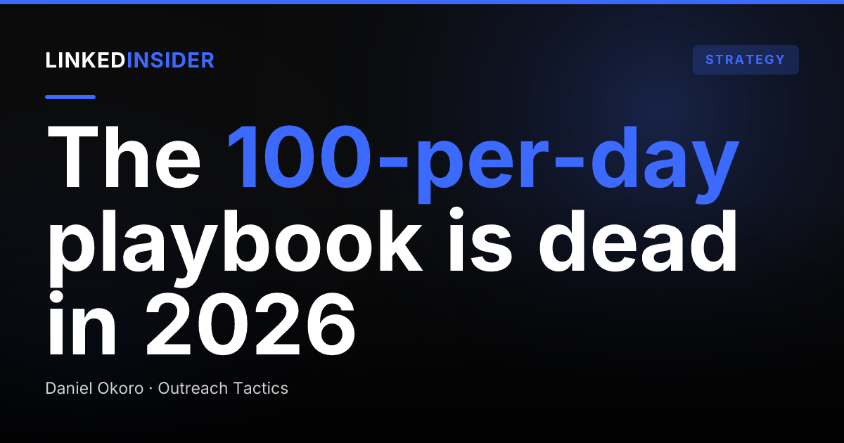 Stop Sending 100 Connection Requests Per Day. Here's What Actually Works in 2026